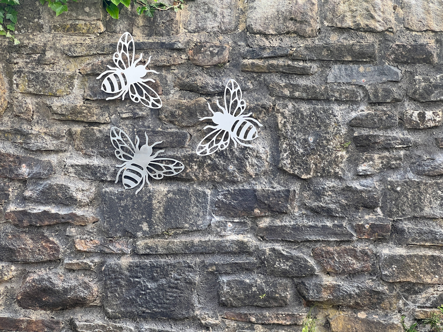 Bee metal garden wall art