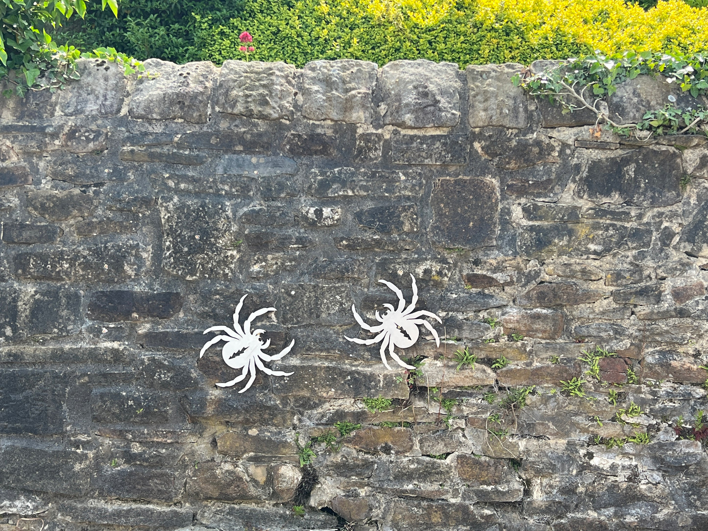 Spider metal garden wall art