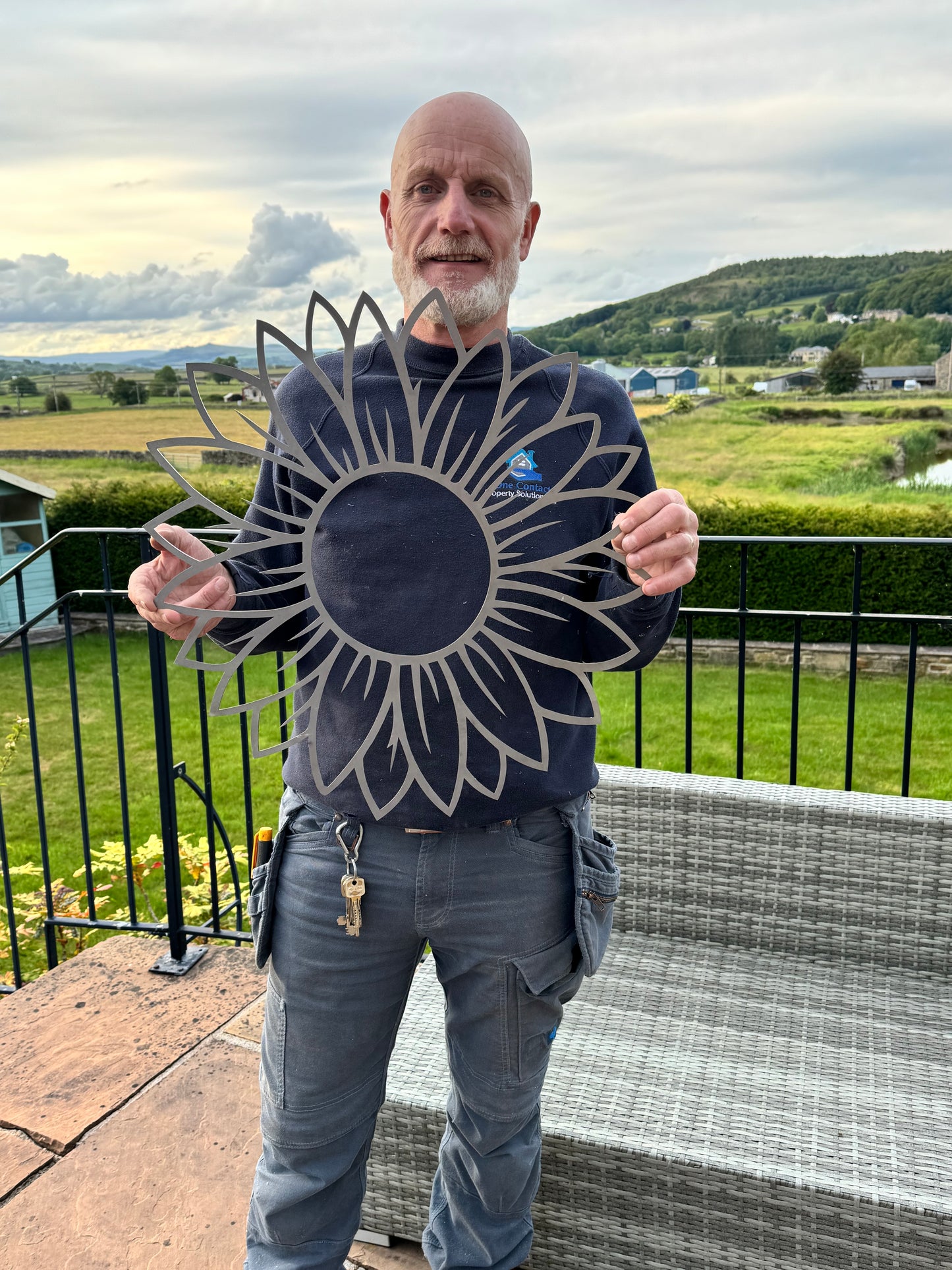 Sunflower metal wall art