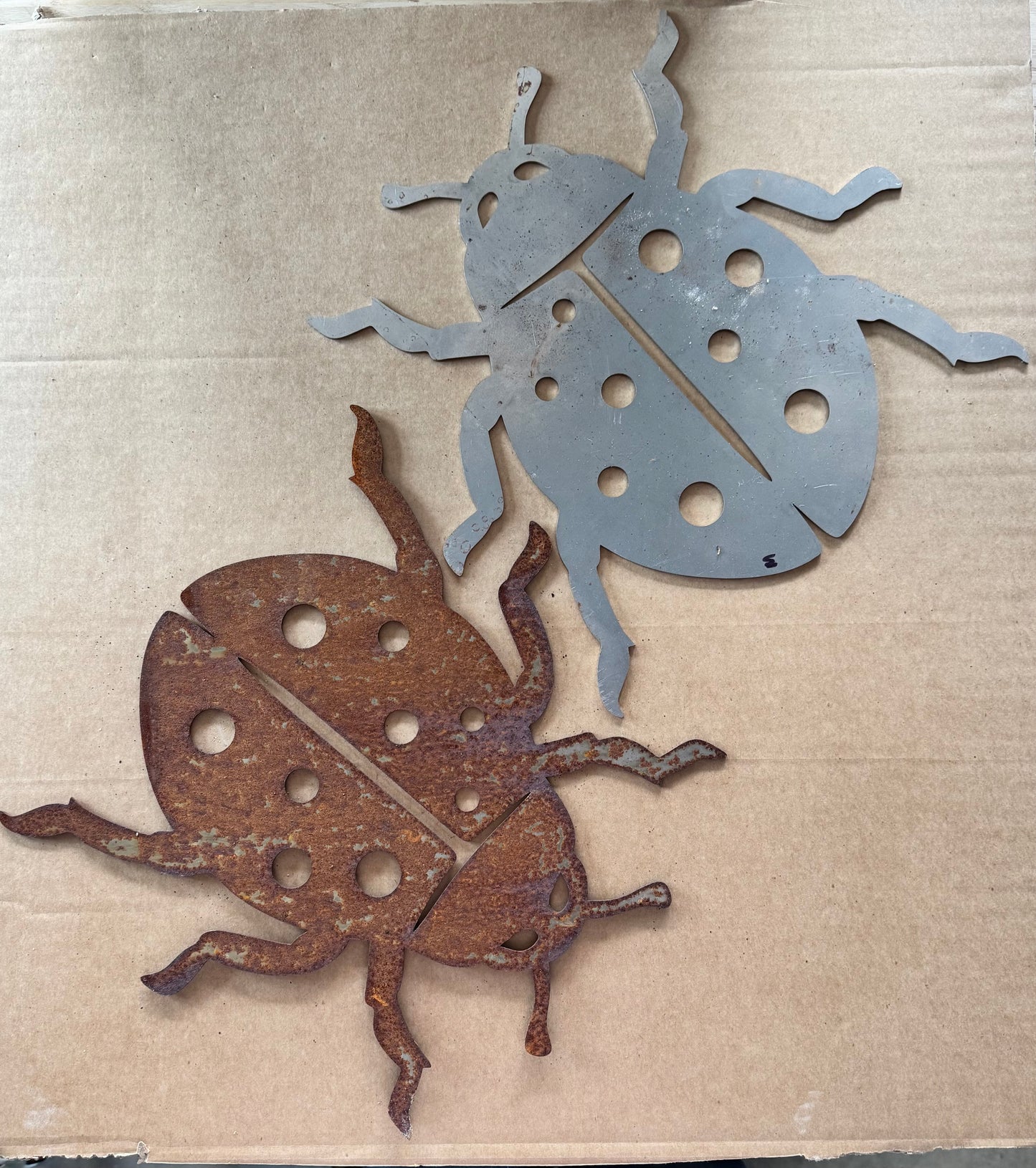 Ladybird metal garden wall art