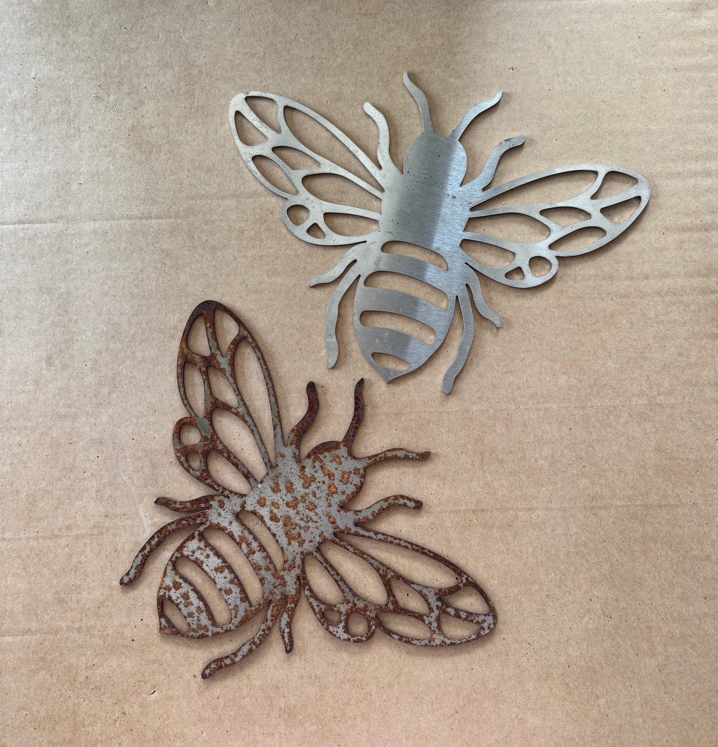 Bee metal garden wall art