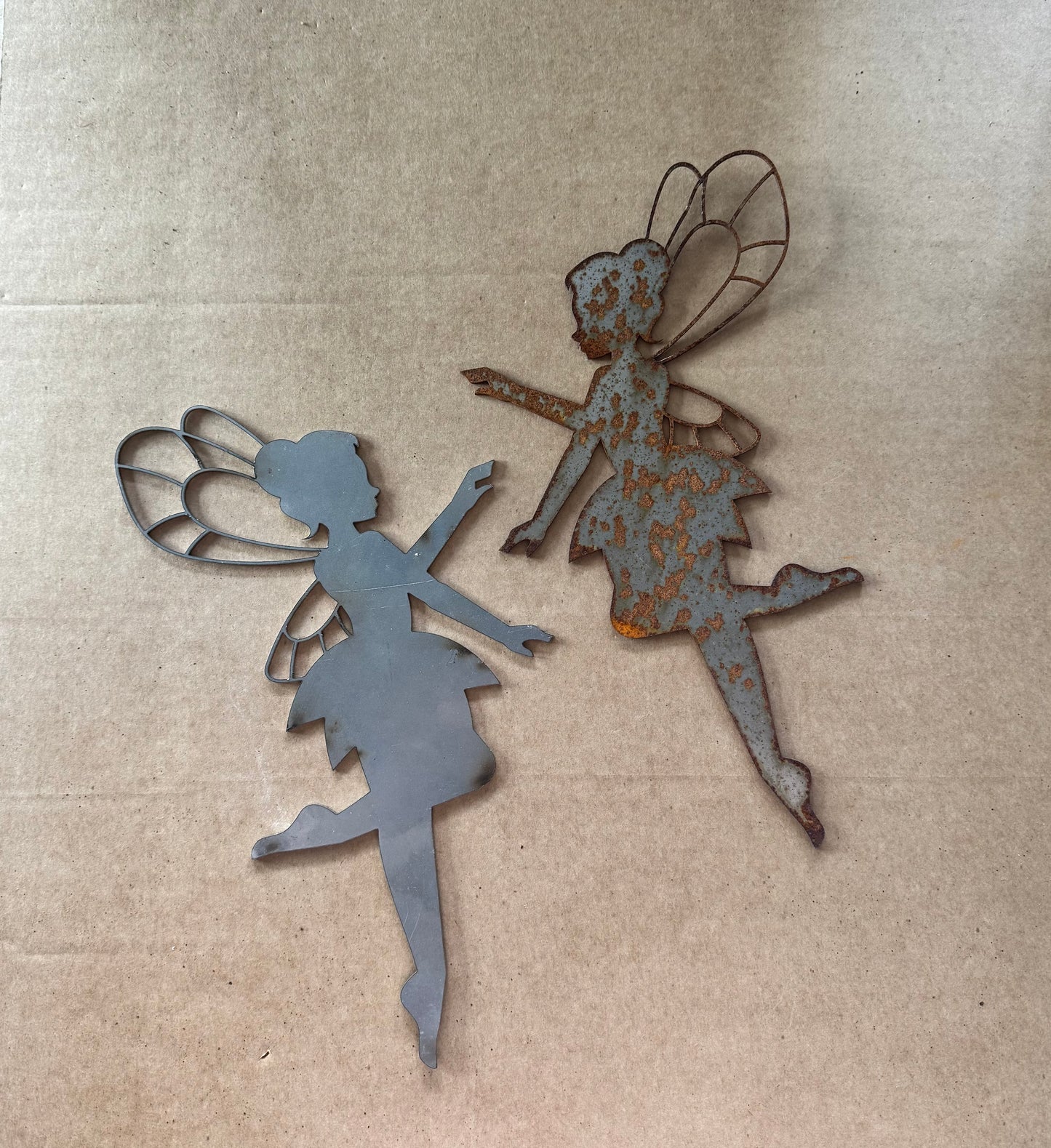Fairy 2 metal garden wall art