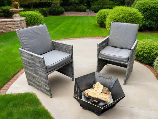 Collapsible hexagonal metal fire pit