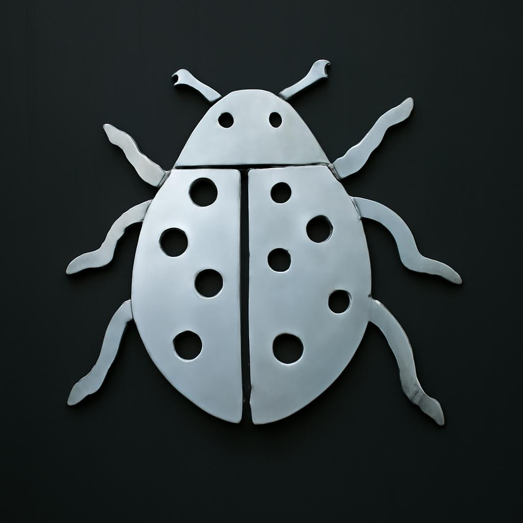 Ladybird metal garden wall art