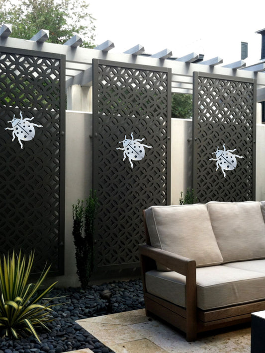 Ladybird metal garden wall art