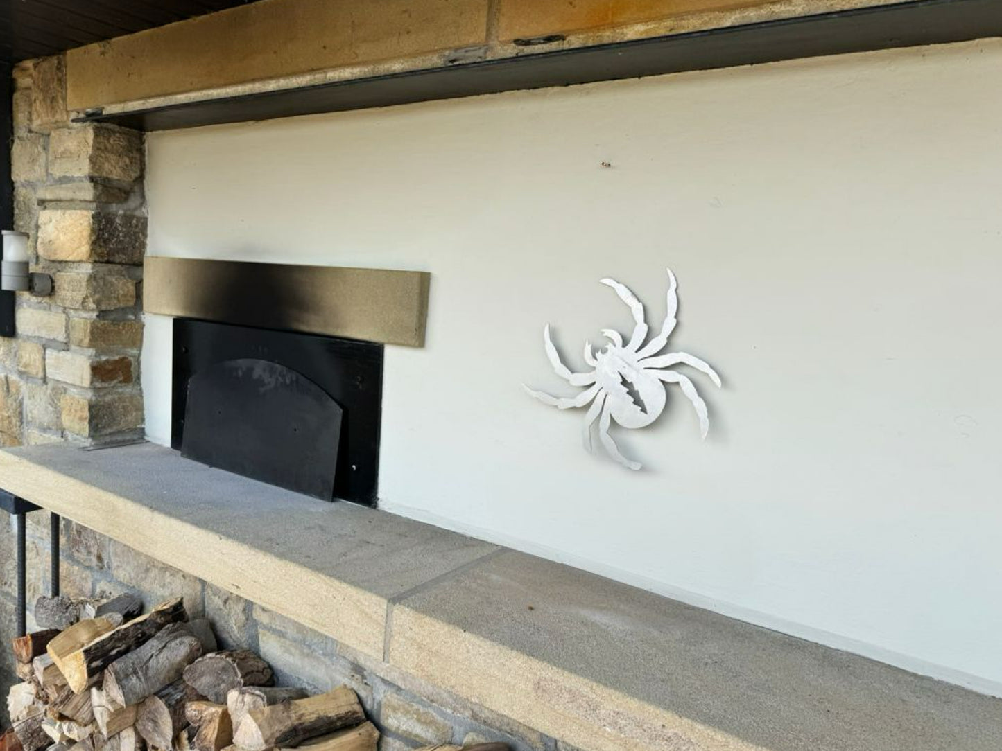 Spider metal garden wall art