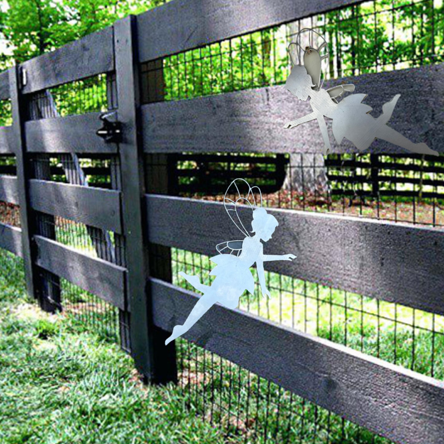 Fairy 2 metal garden wall art
